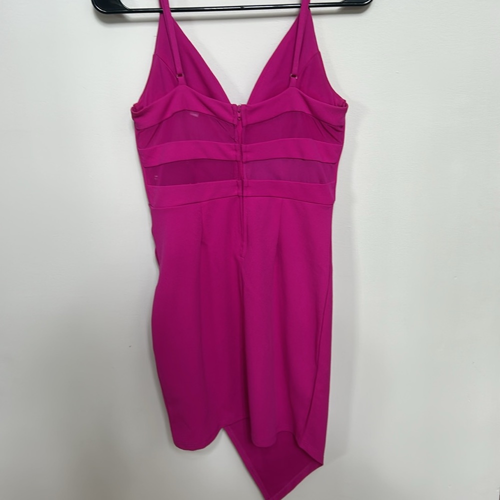Emerald Sundae Fuchsia Asymmetrical Dress - Picture 3 of 3